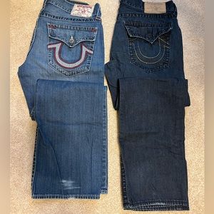 True Religion jeans lot of 2, size 38 waist good condition.